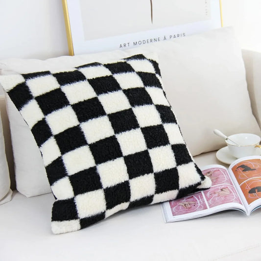 Housse de Coussin blanc et Noire