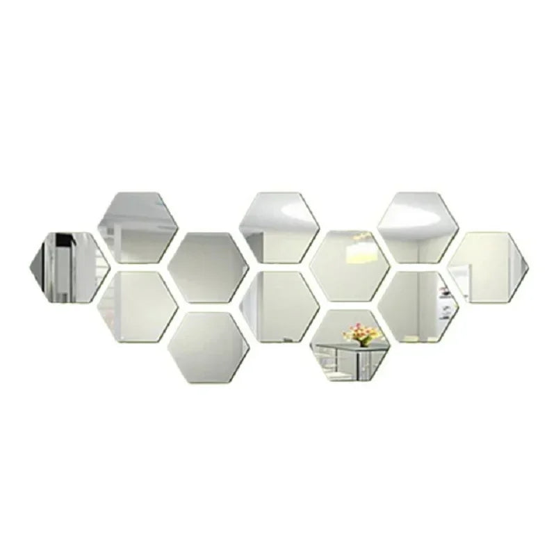 Stickers Miroir Hexagonaux 3D