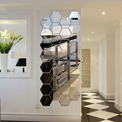 Stickers Miroir Hexagonaux 3D