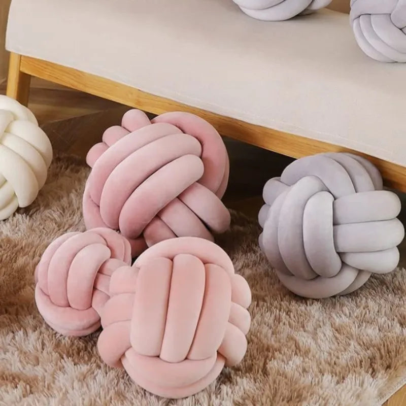 Coussin Boule Nouée Velours