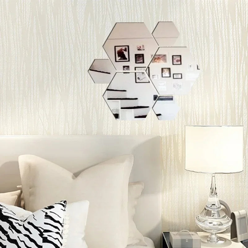 Stickers Miroir Hexagonaux 3D