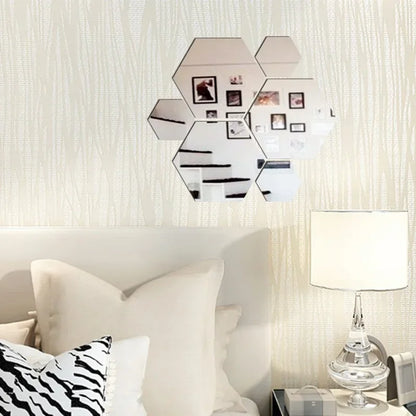 Stickers Miroir Hexagonaux 3D