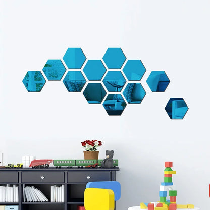 Stickers Miroir Hexagonaux 3D