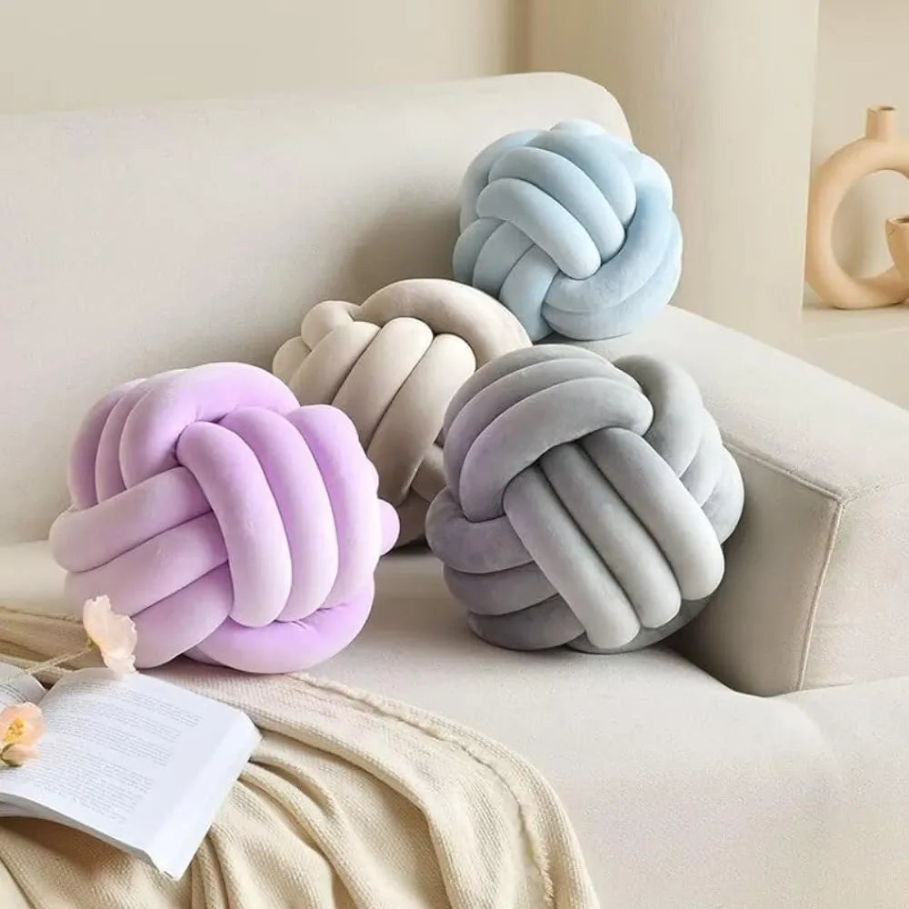 Coussin Boule Nouée Velours
