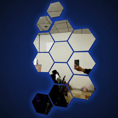 Stickers Miroir Hexagonaux 3D