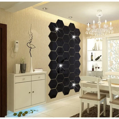 Stickers Miroir Hexagonaux 3D